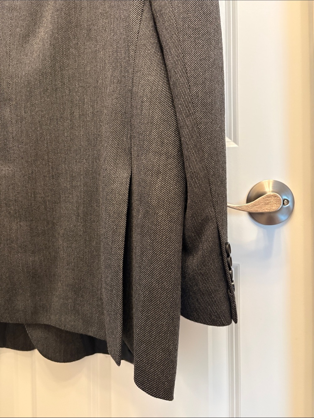 Stafford Men's Dark Charcoal Wool Notch-Lapel Two-Button Blazer 52R Sport Coat - Picture 8 of 12